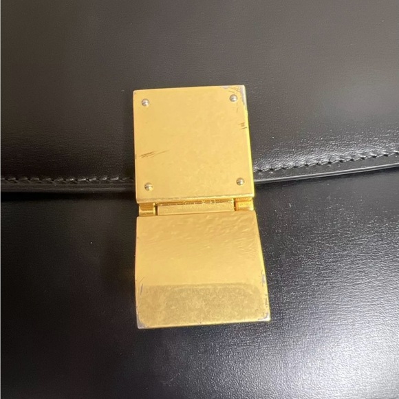 CELINE Shoulder Bag Crossbody Convertible Black Leather - Picture 5 of 16